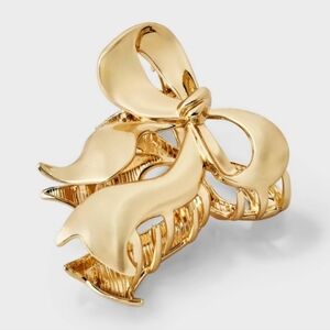 Elegant Gold Bow Hair Clip